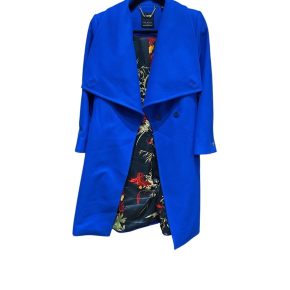 Stunning Ted Baker Royal Blue Coat Size 2 US 6 NWOT - Picture 3 of 8